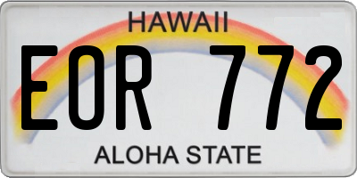 HI license plate EOR772