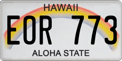 HI license plate EOR773
