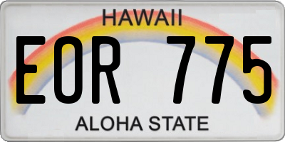 HI license plate EOR775