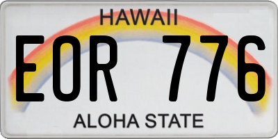 HI license plate EOR776