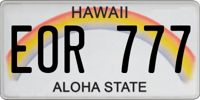 HI license plate EOR777