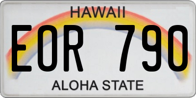 HI license plate EOR790