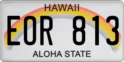 HI license plate EOR813