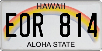 HI license plate EOR814