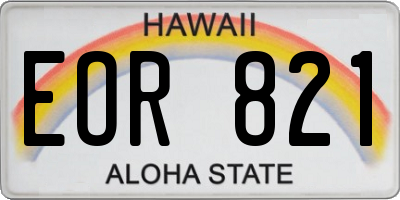 HI license plate EOR821