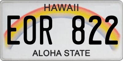 HI license plate EOR822