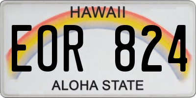 HI license plate EOR824