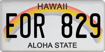 HI license plate EOR829