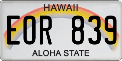 HI license plate EOR839