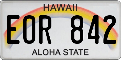 HI license plate EOR842