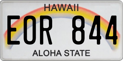 HI license plate EOR844
