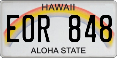 HI license plate EOR848