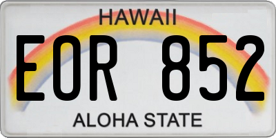 HI license plate EOR852