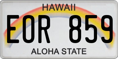 HI license plate EOR859