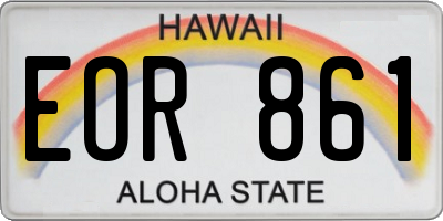 HI license plate EOR861