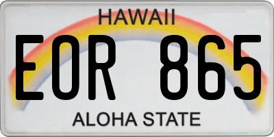 HI license plate EOR865