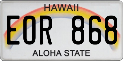 HI license plate EOR868
