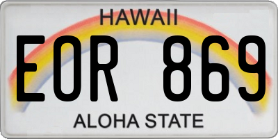 HI license plate EOR869