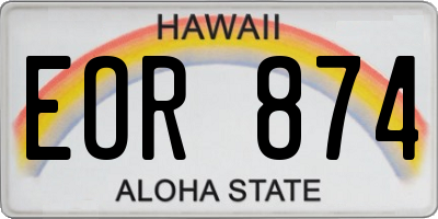 HI license plate EOR874