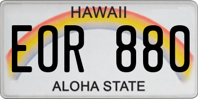 HI license plate EOR880