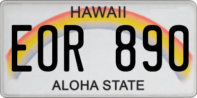 HI license plate EOR890