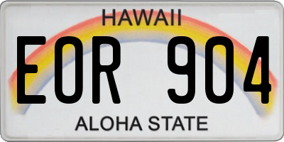 HI license plate EOR904