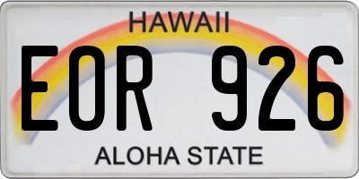 HI license plate EOR926