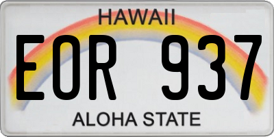 HI license plate EOR937