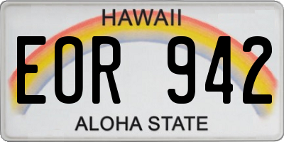 HI license plate EOR942