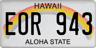 HI license plate EOR943