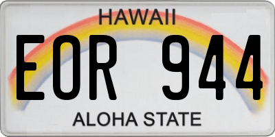 HI license plate EOR944