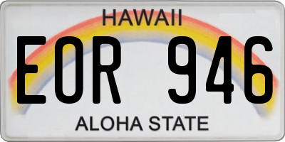 HI license plate EOR946