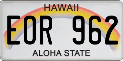 HI license plate EOR962