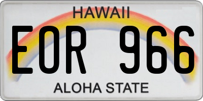 HI license plate EOR966