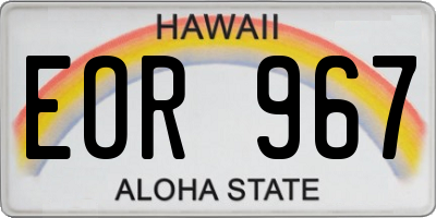HI license plate EOR967