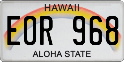 HI license plate EOR968