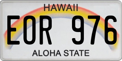 HI license plate EOR976