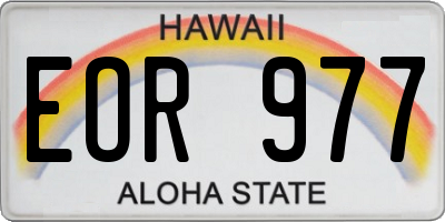 HI license plate EOR977