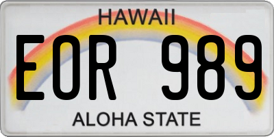 HI license plate EOR989