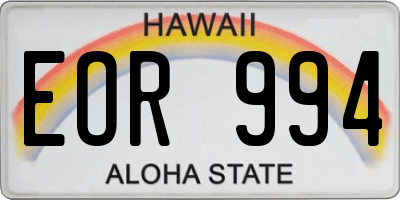 HI license plate EOR994