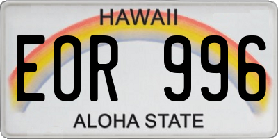 HI license plate EOR996