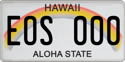 HI license plate EOS000