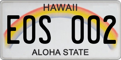 HI license plate EOS002