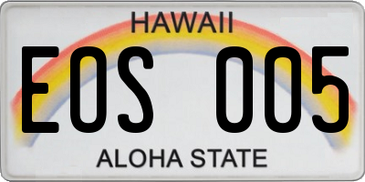 HI license plate EOS005