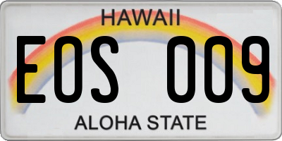 HI license plate EOS009