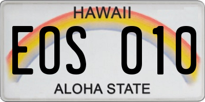 HI license plate EOS010