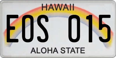 HI license plate EOS015