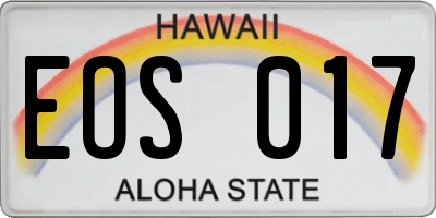 HI license plate EOS017