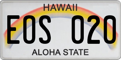 HI license plate EOS020