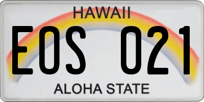 HI license plate EOS021